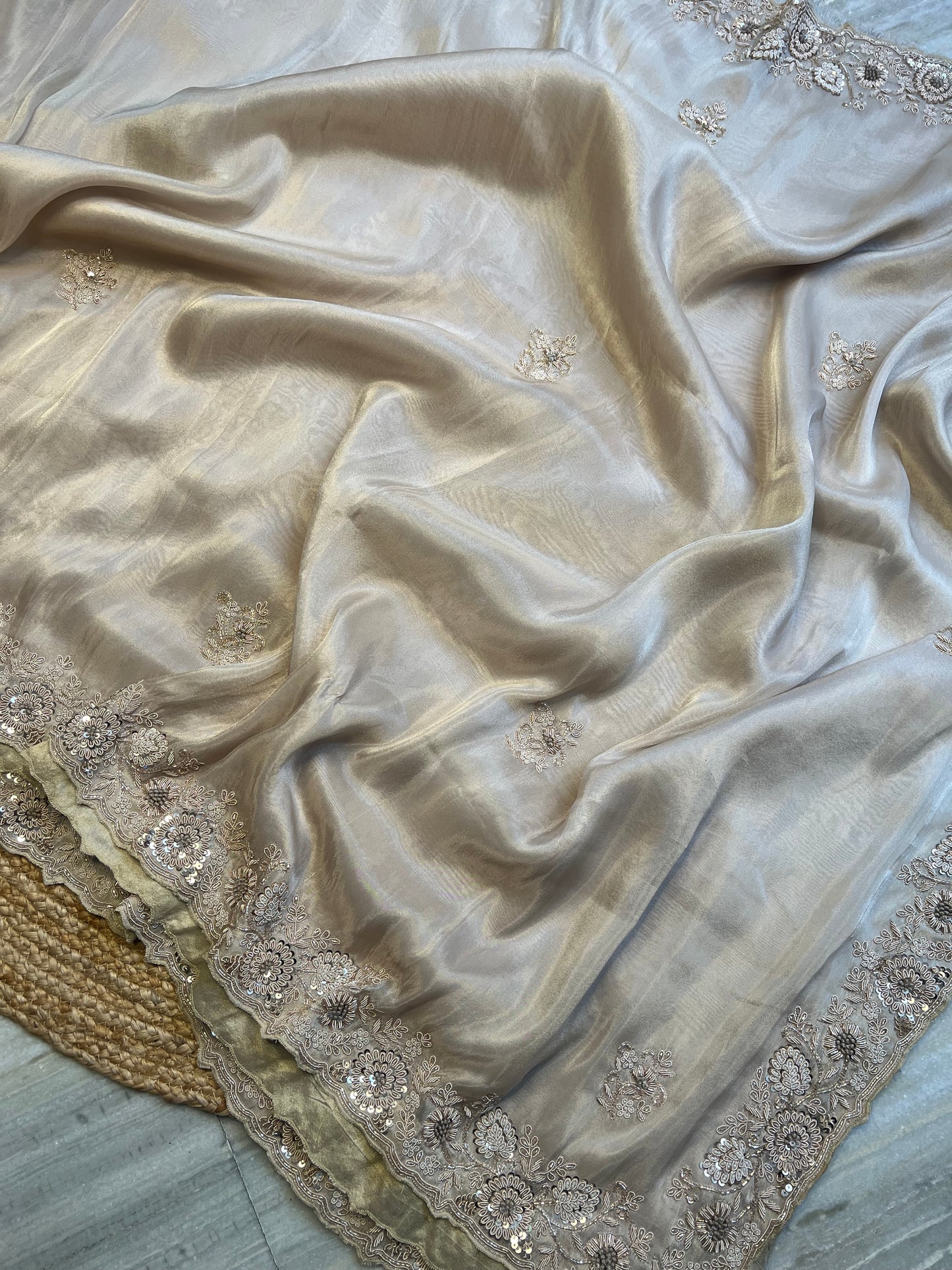 Pure Georgette Tissue Silk Saree
