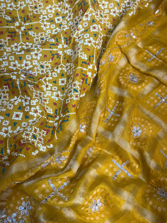 Yellow Color Patola x Gharchola Saree