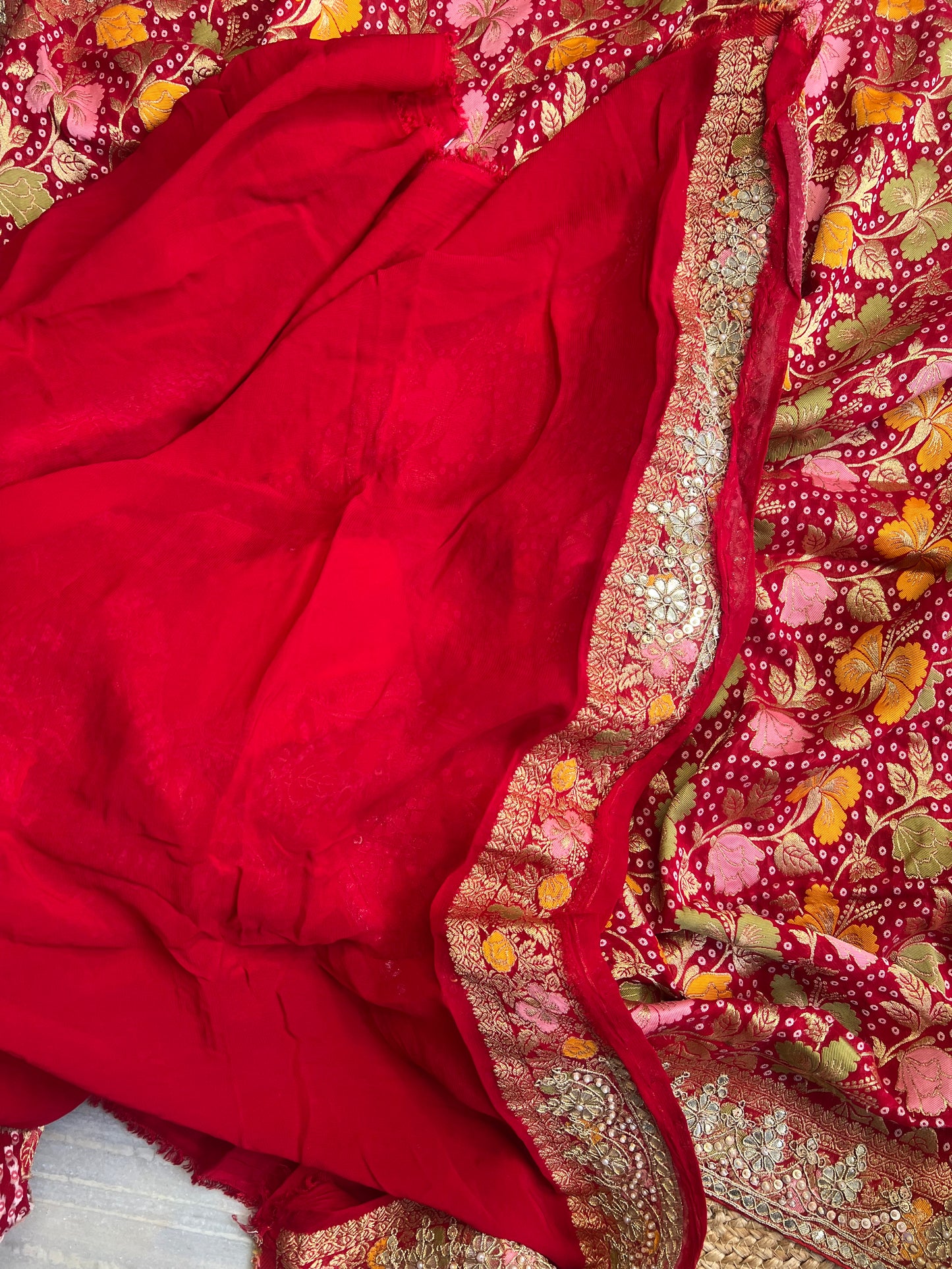 Banarasi Georgette Khaddi x Gotapatti Saree ❤️