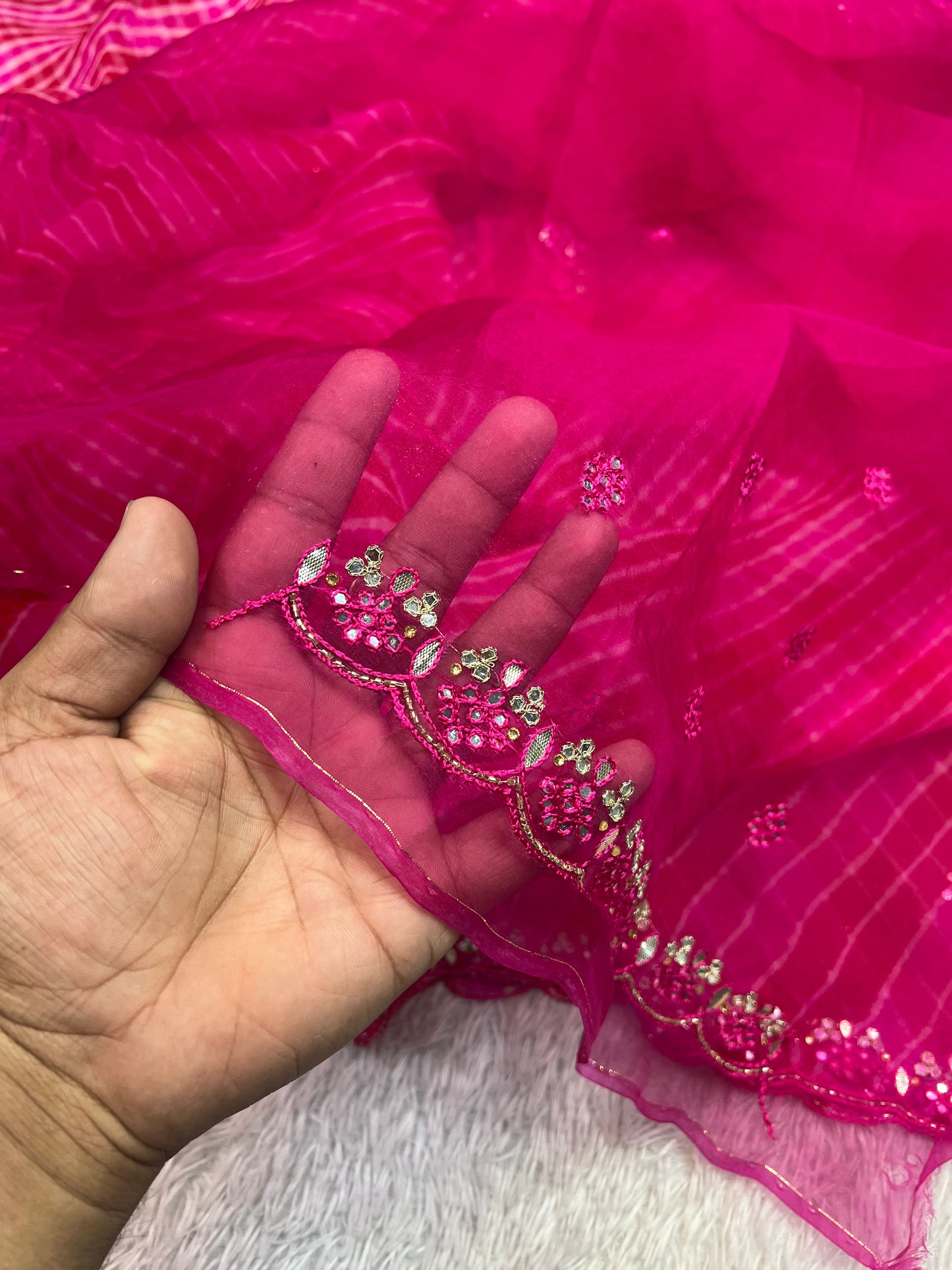 Pure Organza Lehriya Saree