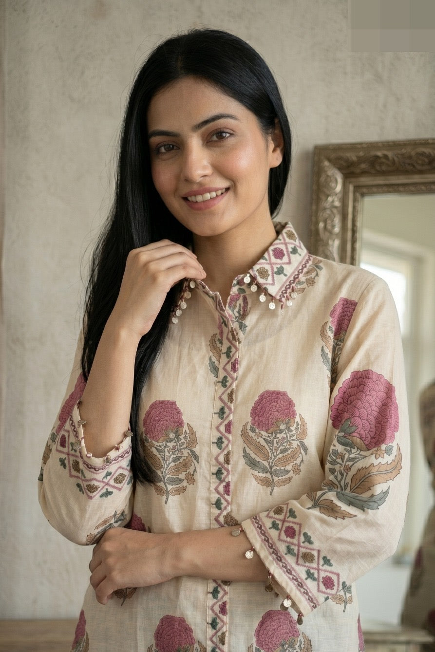 Pure Mul Chanderi Shirt