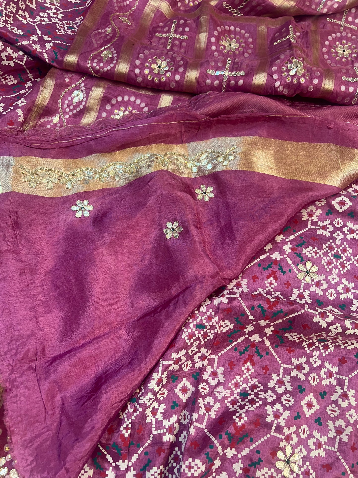 Lavender Color Patola x Ghatchola Saree