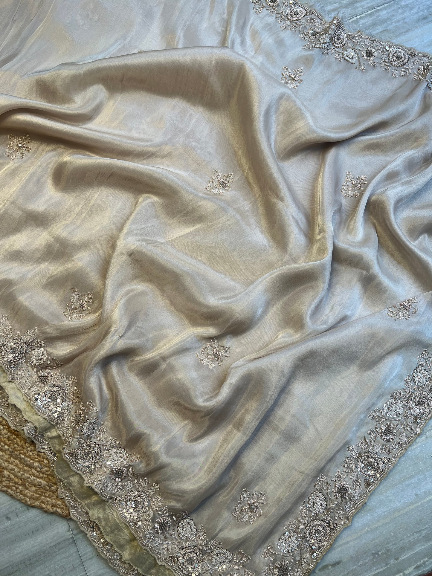 Pure Georgette Tissue Silk Saree