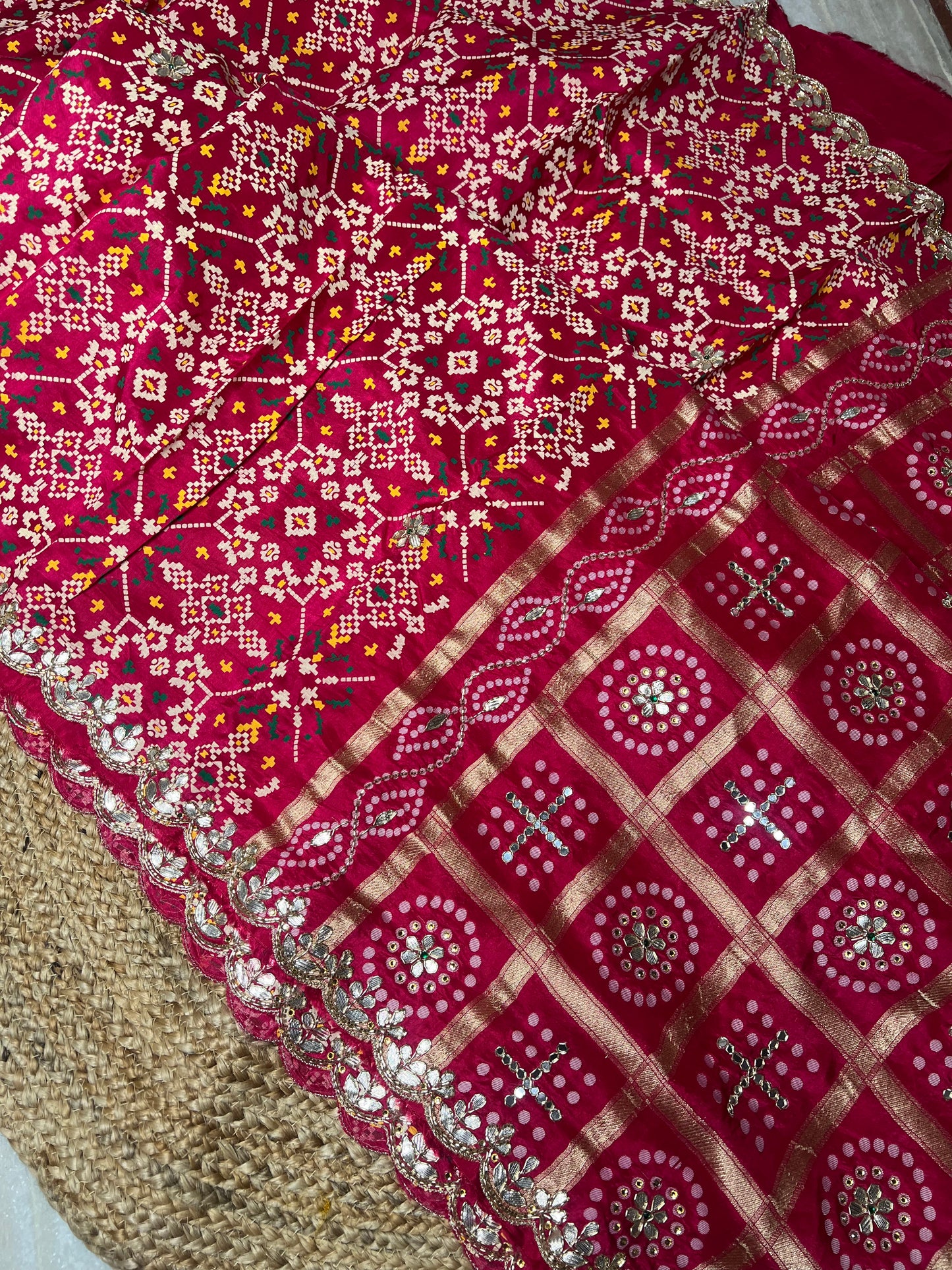 Rani Color Ghatchola x Patola Saree
