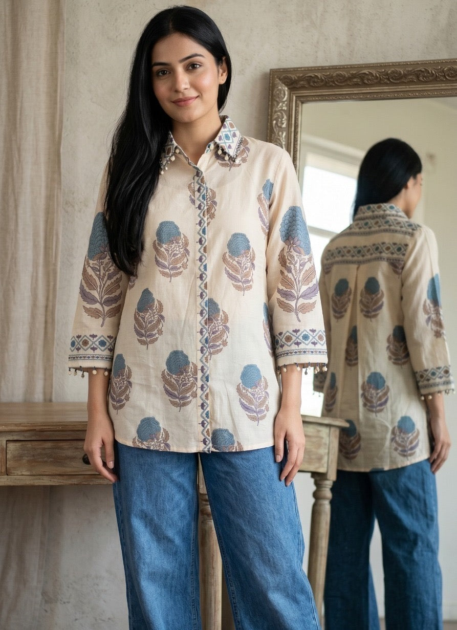 Pure Mul Chanderi Shirt