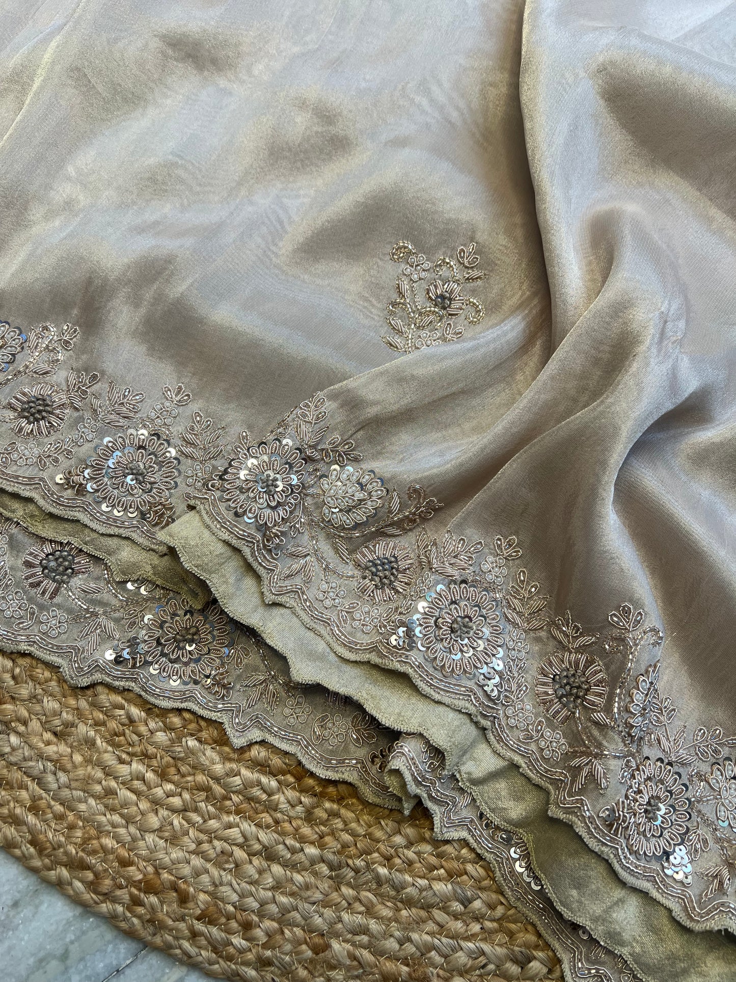 Pure Georgette Tissue Silk Saree