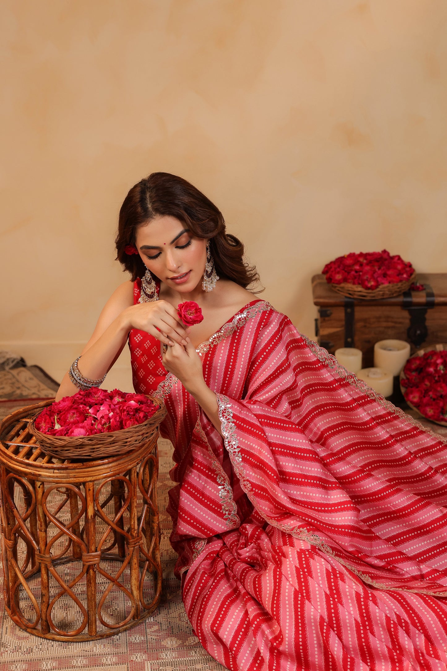 Bandhani Lehriya Saree