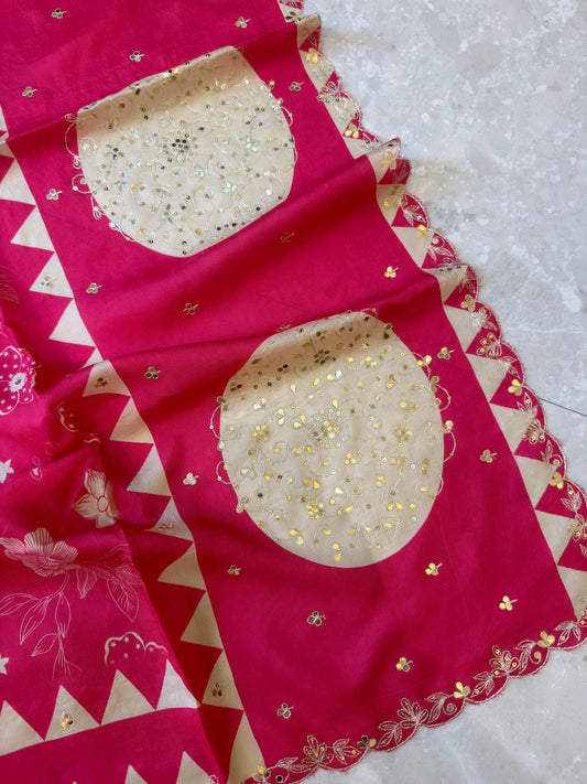 Floral Handwork Saree