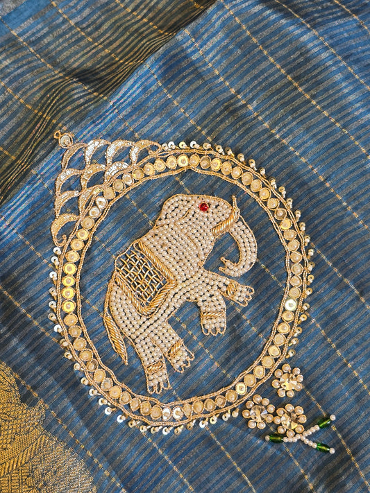 Elephant Motifs Saree