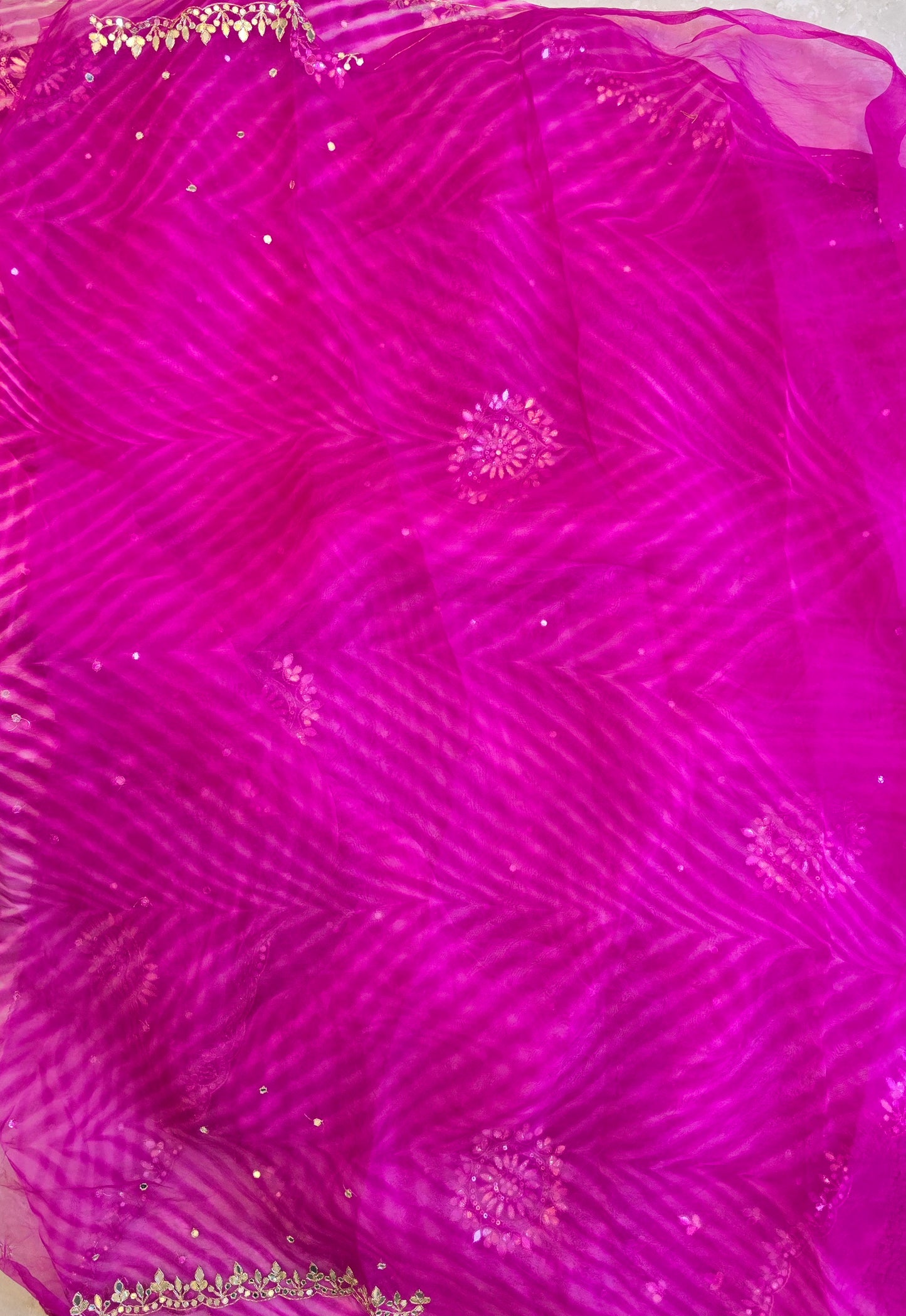 Pure Kora Silk Lehriya Saree