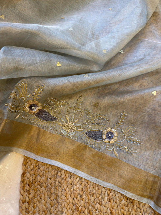 Pure Tissue Heavy Blouse Saree