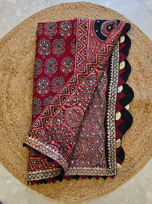 Pure Ajarakh Saree