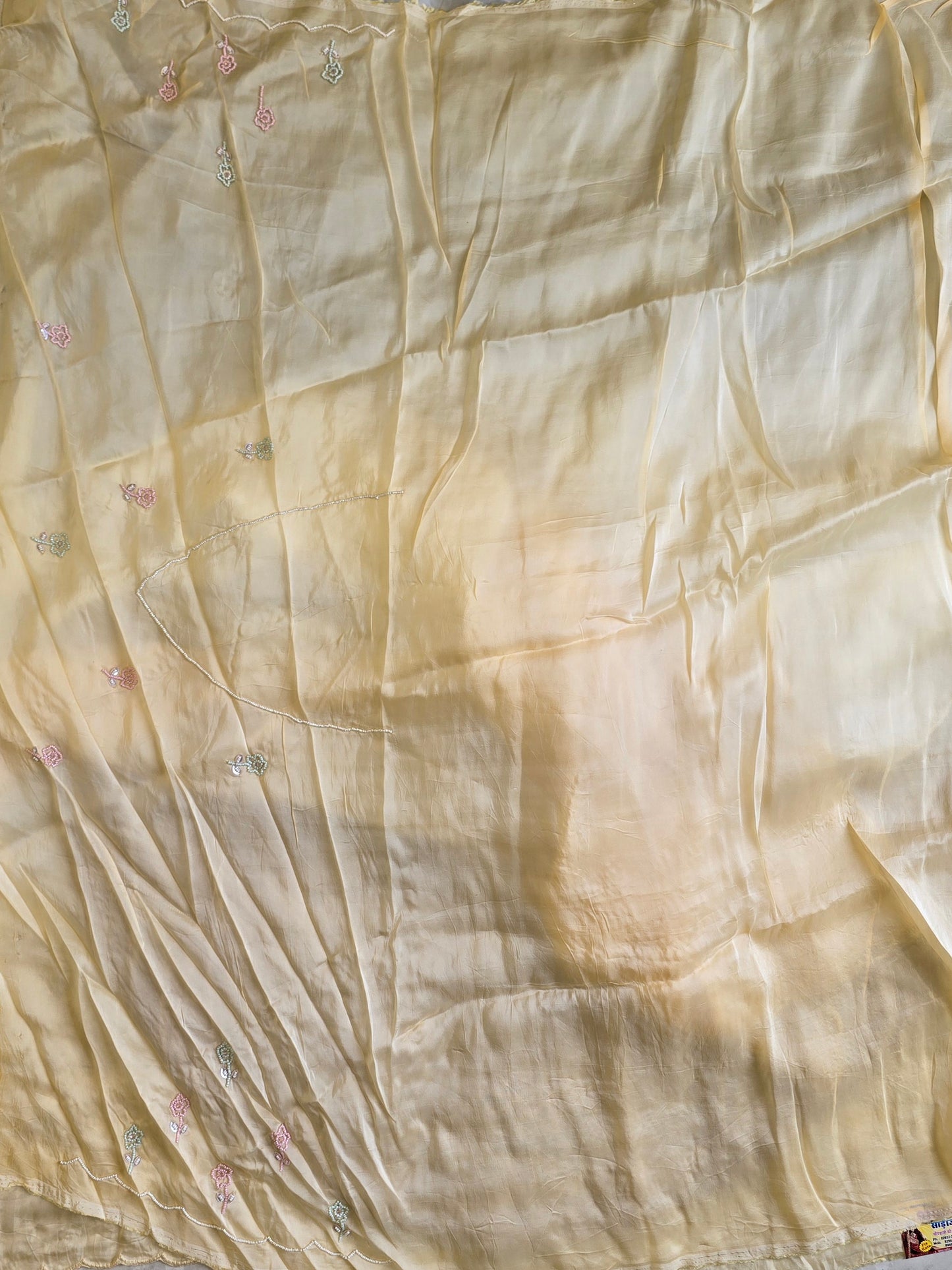 Multicolor Pearl Work Saree