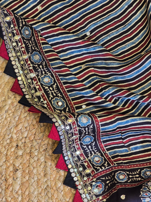 Pure Ajarakh Saree