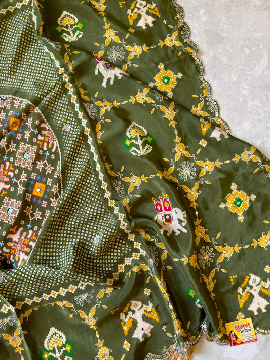 Traditional Patola and Bandhani Saree