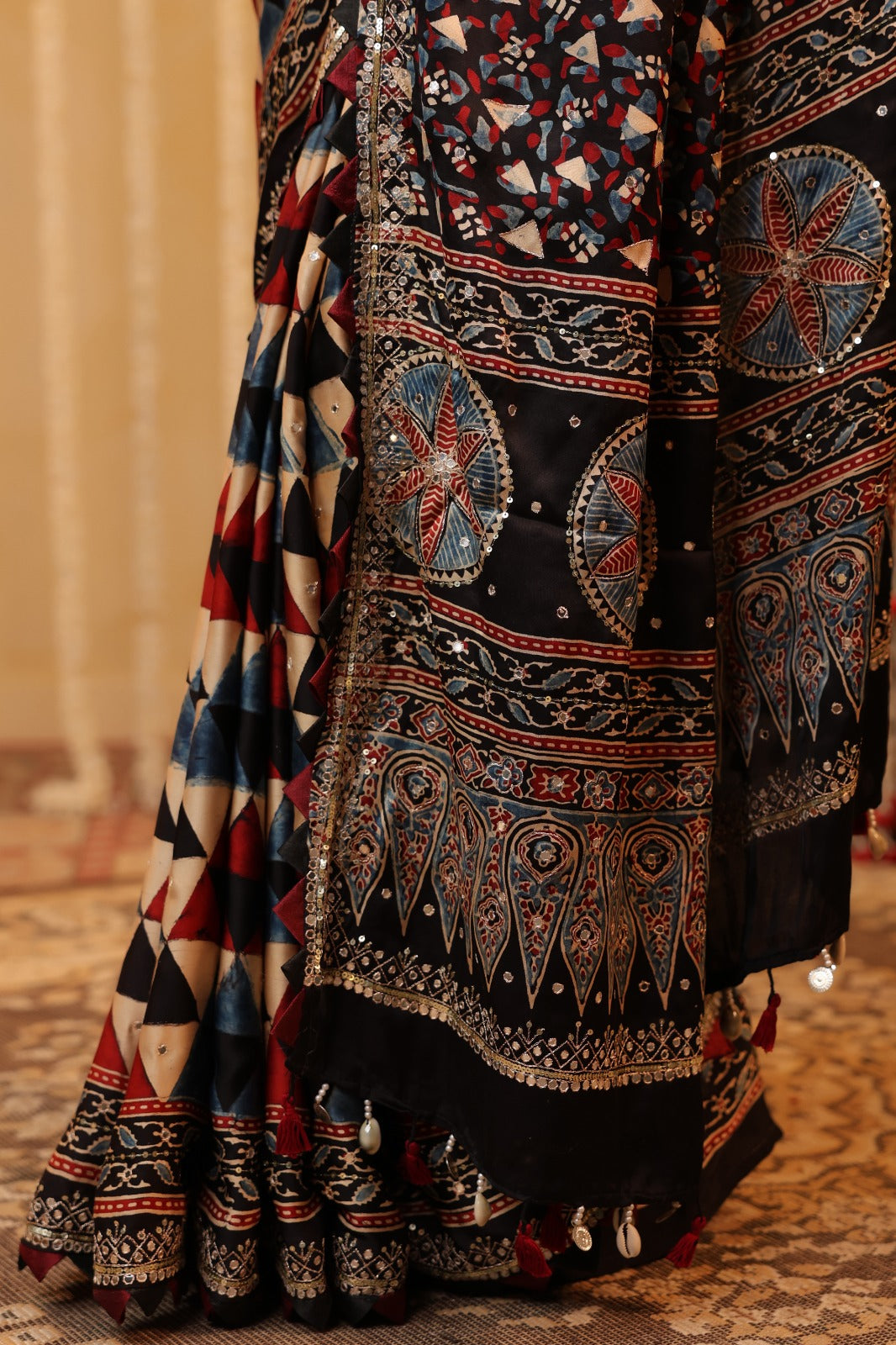 Ajarakh Heavy Blouse Saree