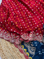 Pure Gaji Silk Red & Blue
