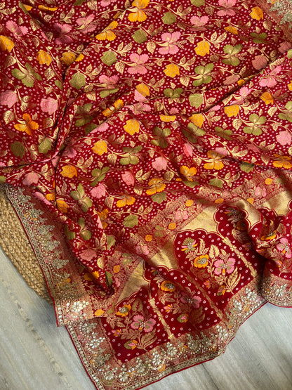 Banarasi Georgette Khaddi x Gotapatti Saree ❤️