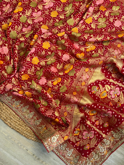 Banarasi Georgette Khaddi x Gotapatti Saree ❤️