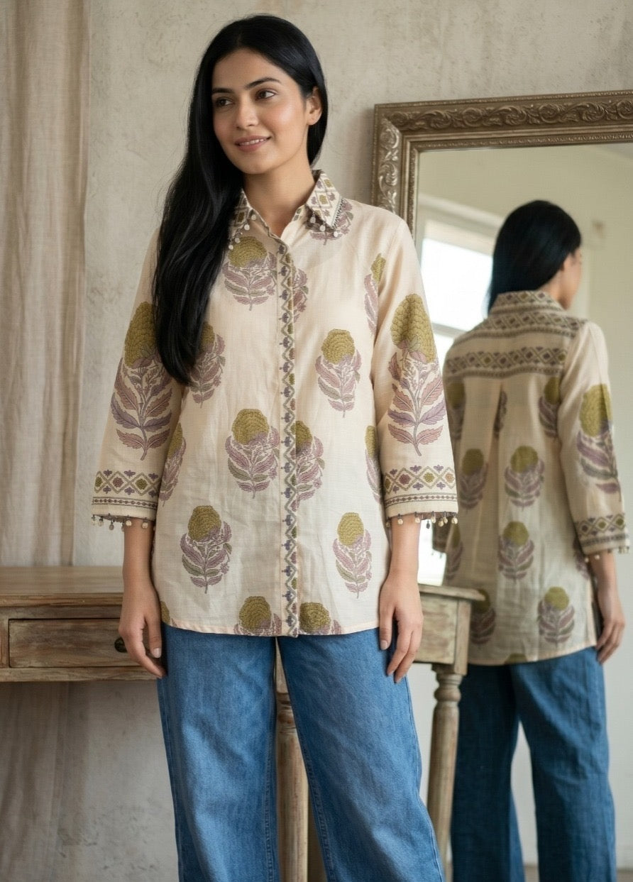 Pure Mul Chanderi Shirt