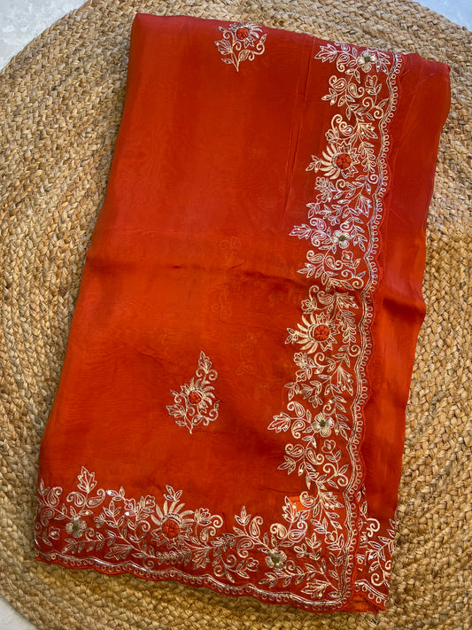 Vintage Work Saree