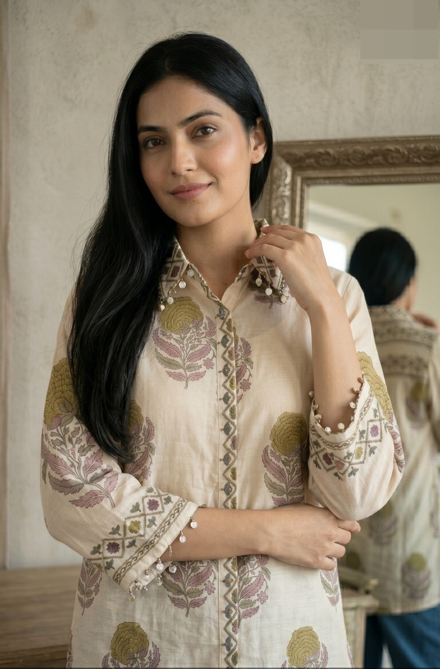 Pure Mul Chanderi Shirt