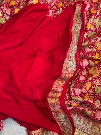 Banarasi Georgette Khaddi x Gotapatti Saree ❤️