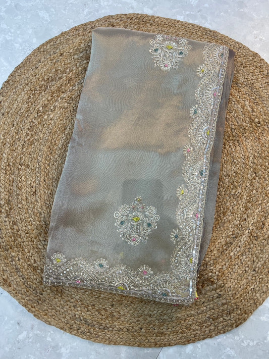 Tissue Silk Handwork Saree