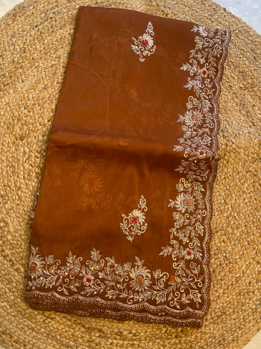Vintage Work Saree