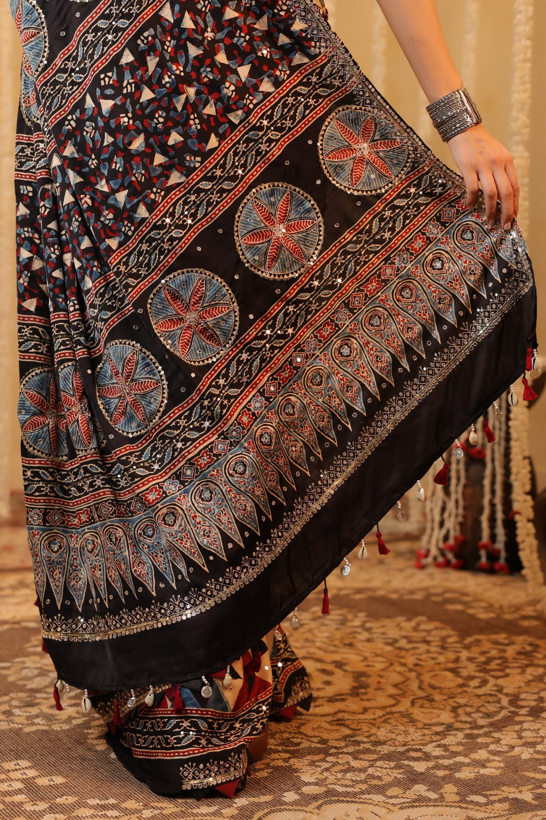 Ajarakh Heavy Blouse Saree