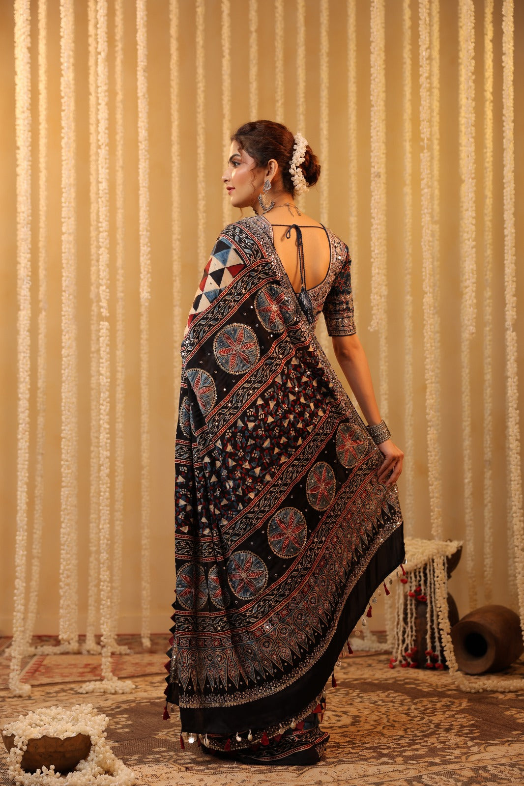 Ajarakh Heavy Blouse Saree