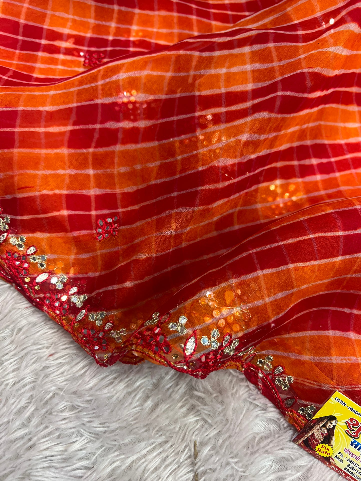 Pure Organza Lehriya Saree