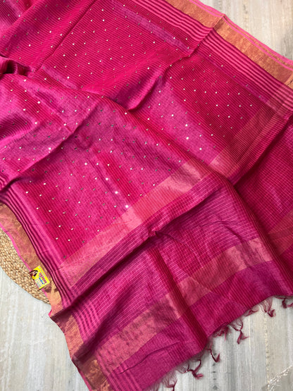 Pure Linen Saree