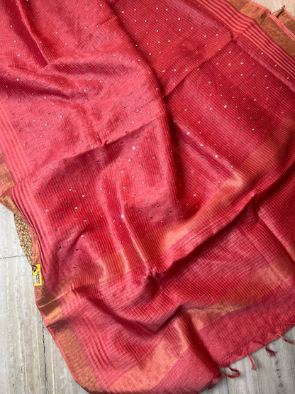Pure Linen Saree