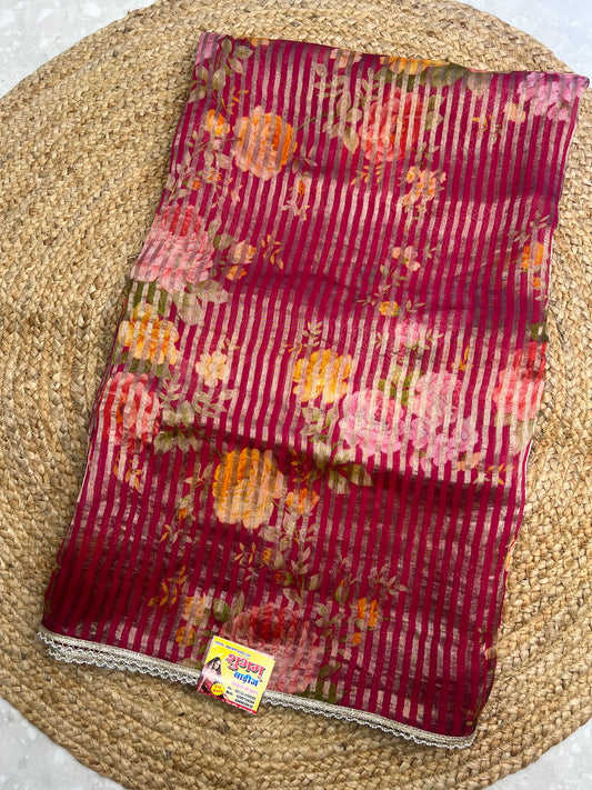 Pure organza silk saree