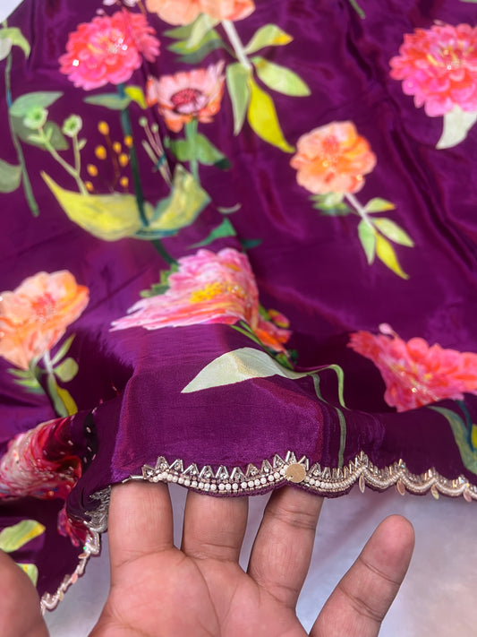 Crepe silk saree