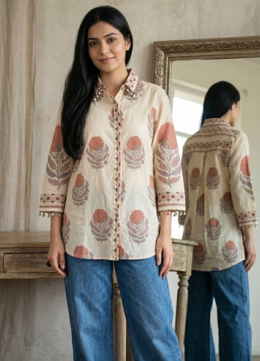 Pure Mul Chanderi Shirt
