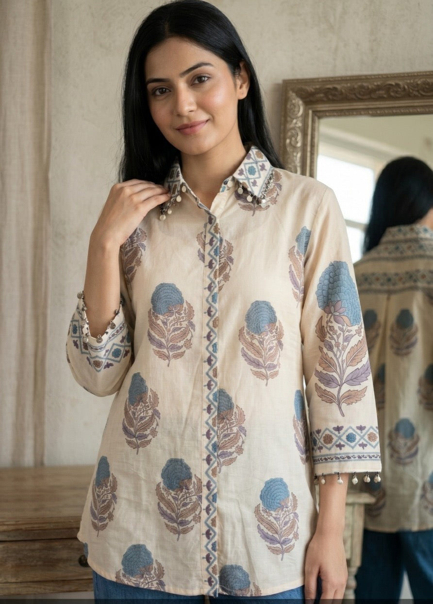 Pure Mul Chanderi Shirt