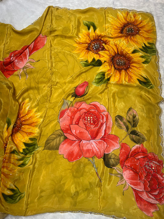 Crepe silk saree