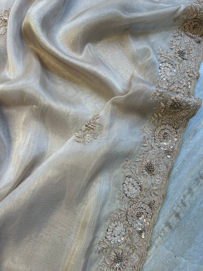 Pure Georgette Tissue Silk Saree