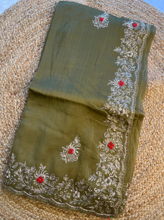 Vintage Work Saree
