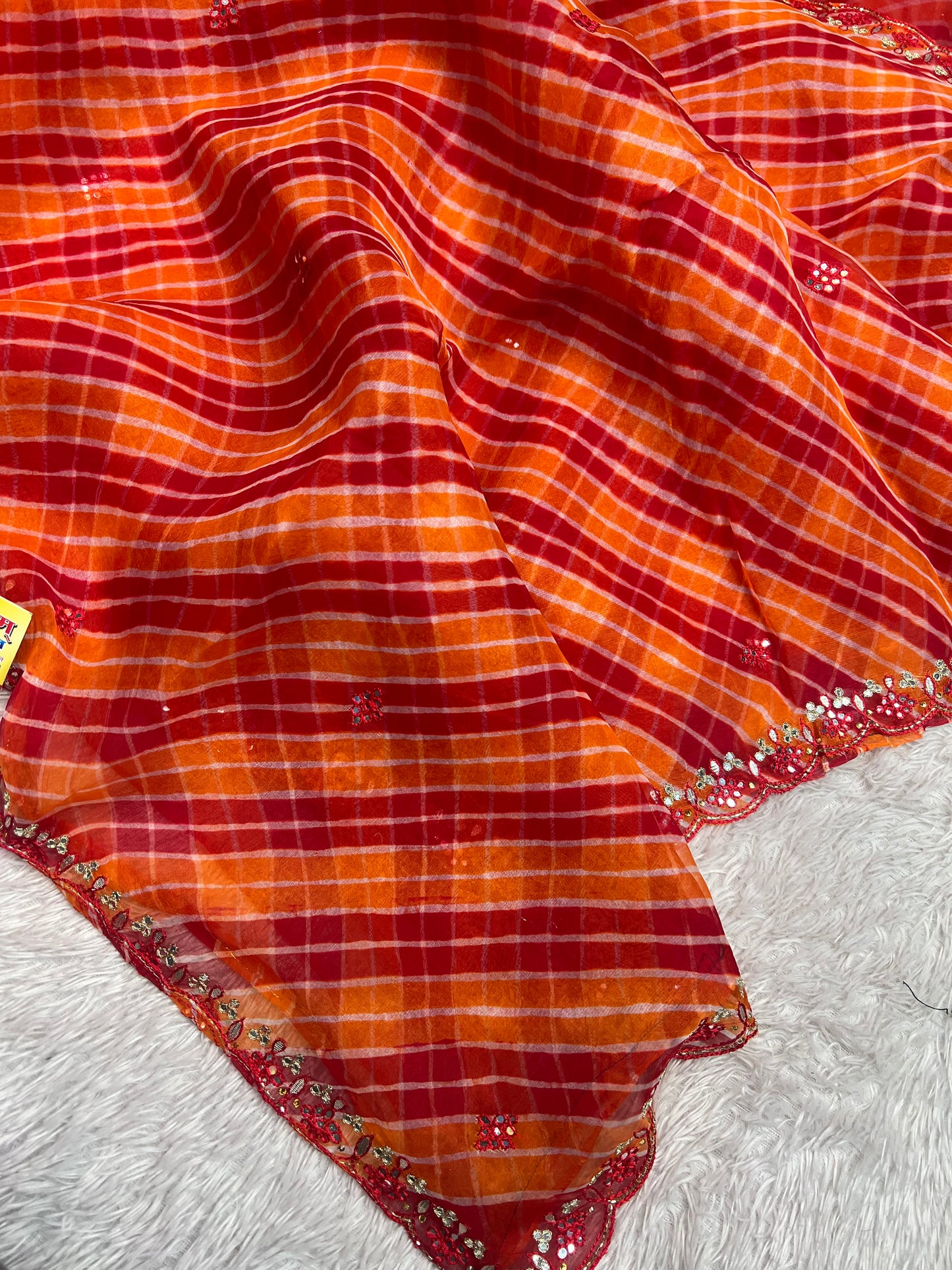 Pure Organza Lehriya Saree
