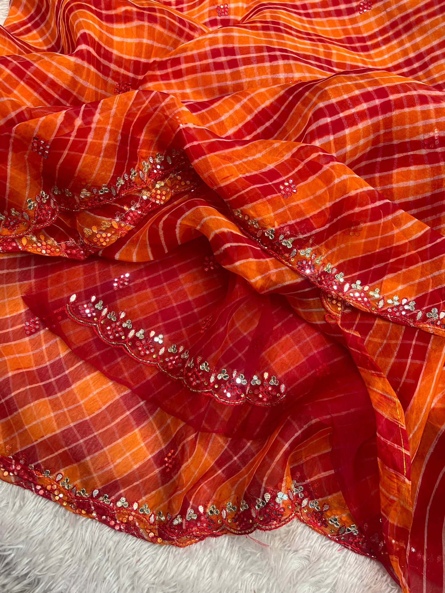 Pure Organza Lehriya Saree