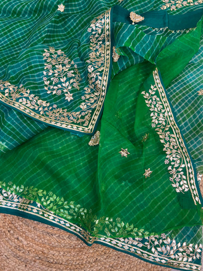 Pure Organza Lehriya