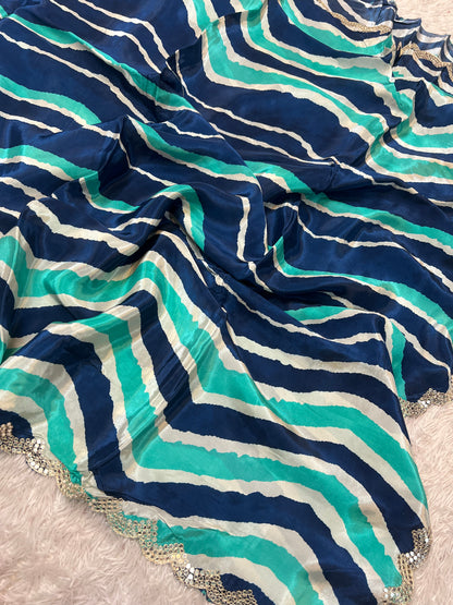 Zig Zag Lehriya Saree