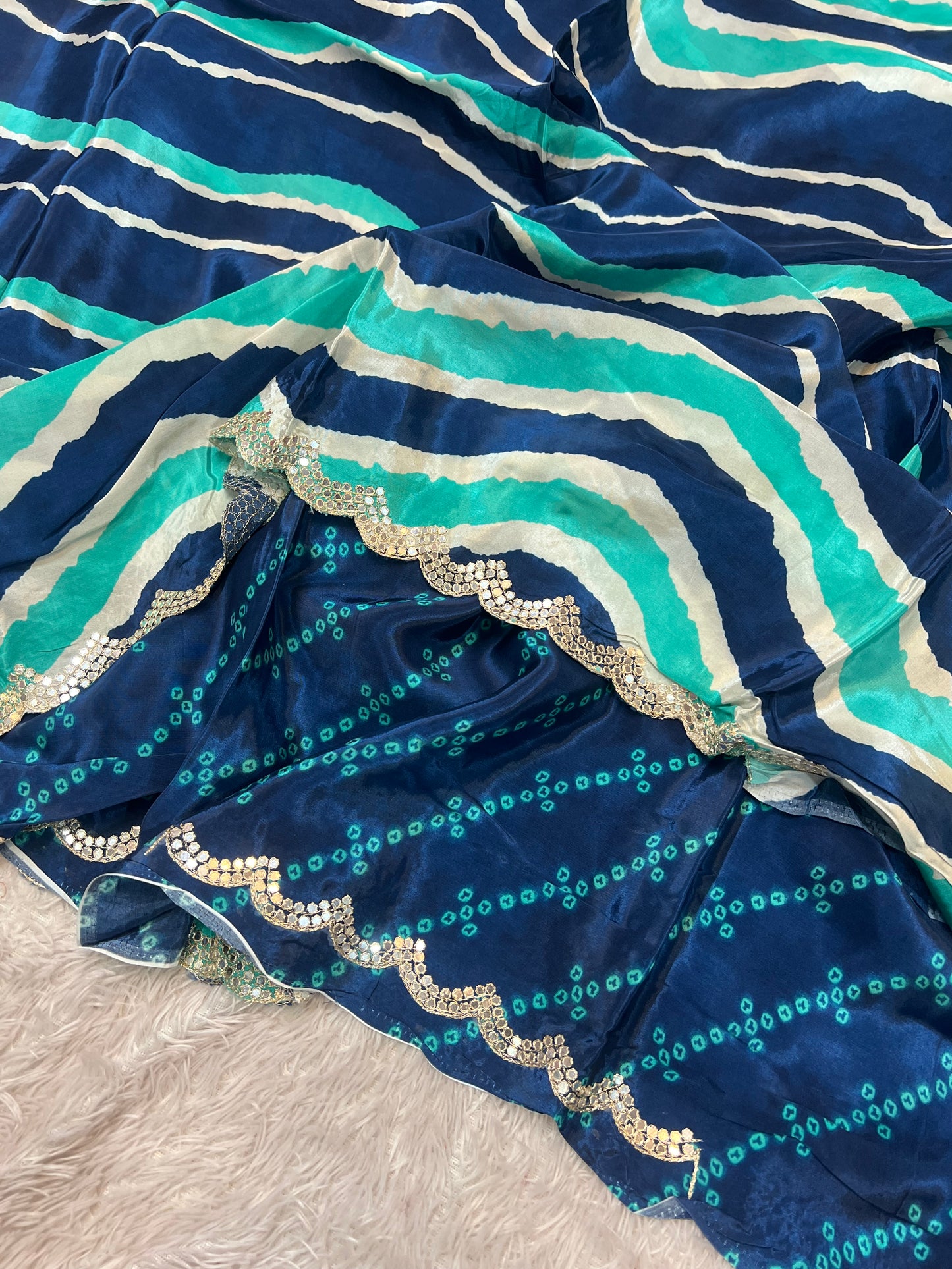 Zig Zag Lehriya Saree