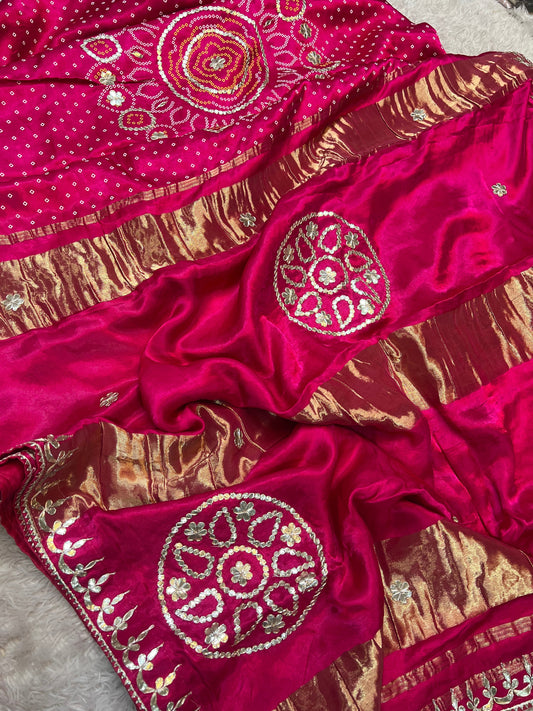 Gaji Silk Bandhani Saree