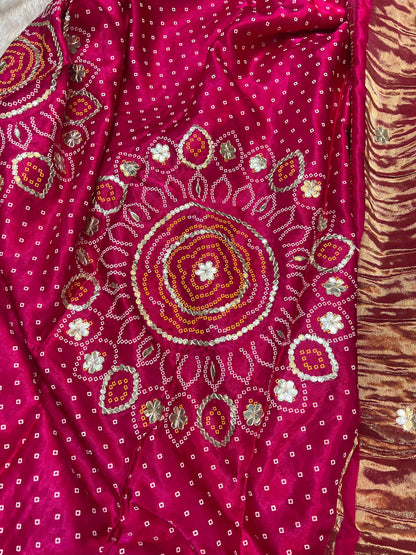 Gaji Silk Bandhani Saree