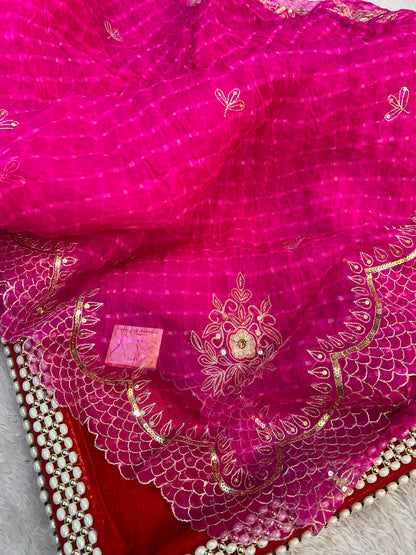 Rani Pink Mothna Saree