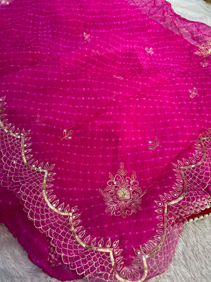 Rani Pink Mothna Saree